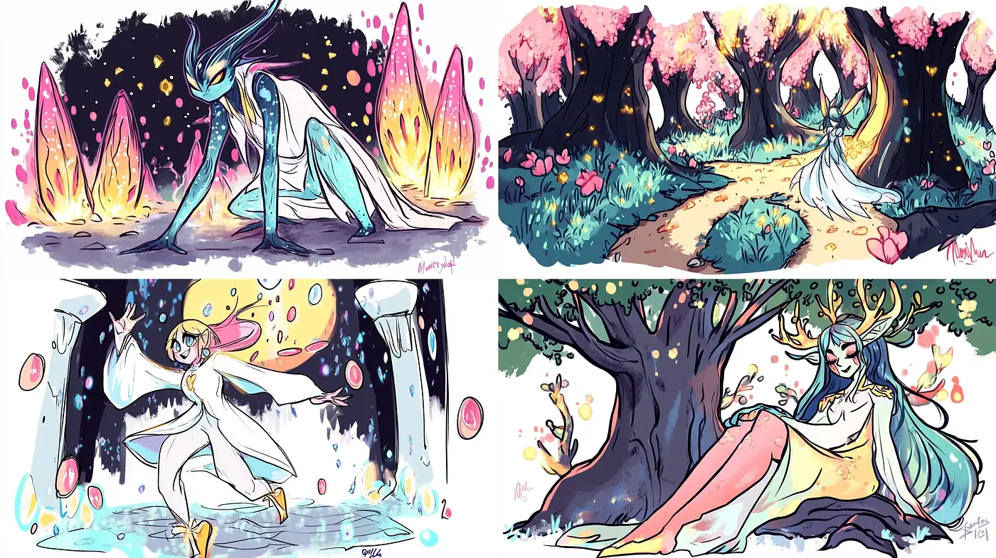 Whimsical Pastel Storybook Illustrations - Midjourney sref style