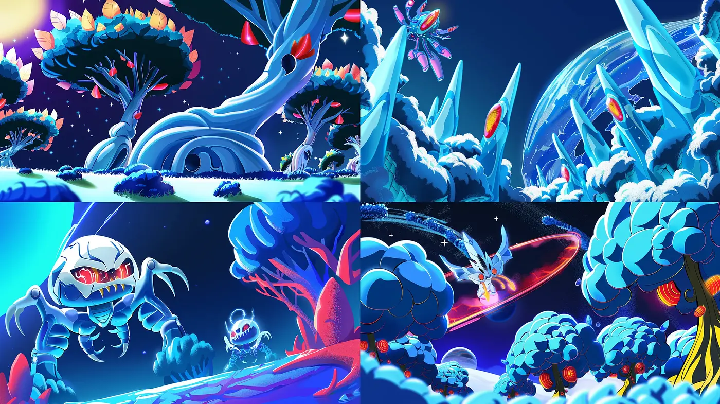 Vibrant Cosmic Dreamscape Fusion - Midjourney sref style