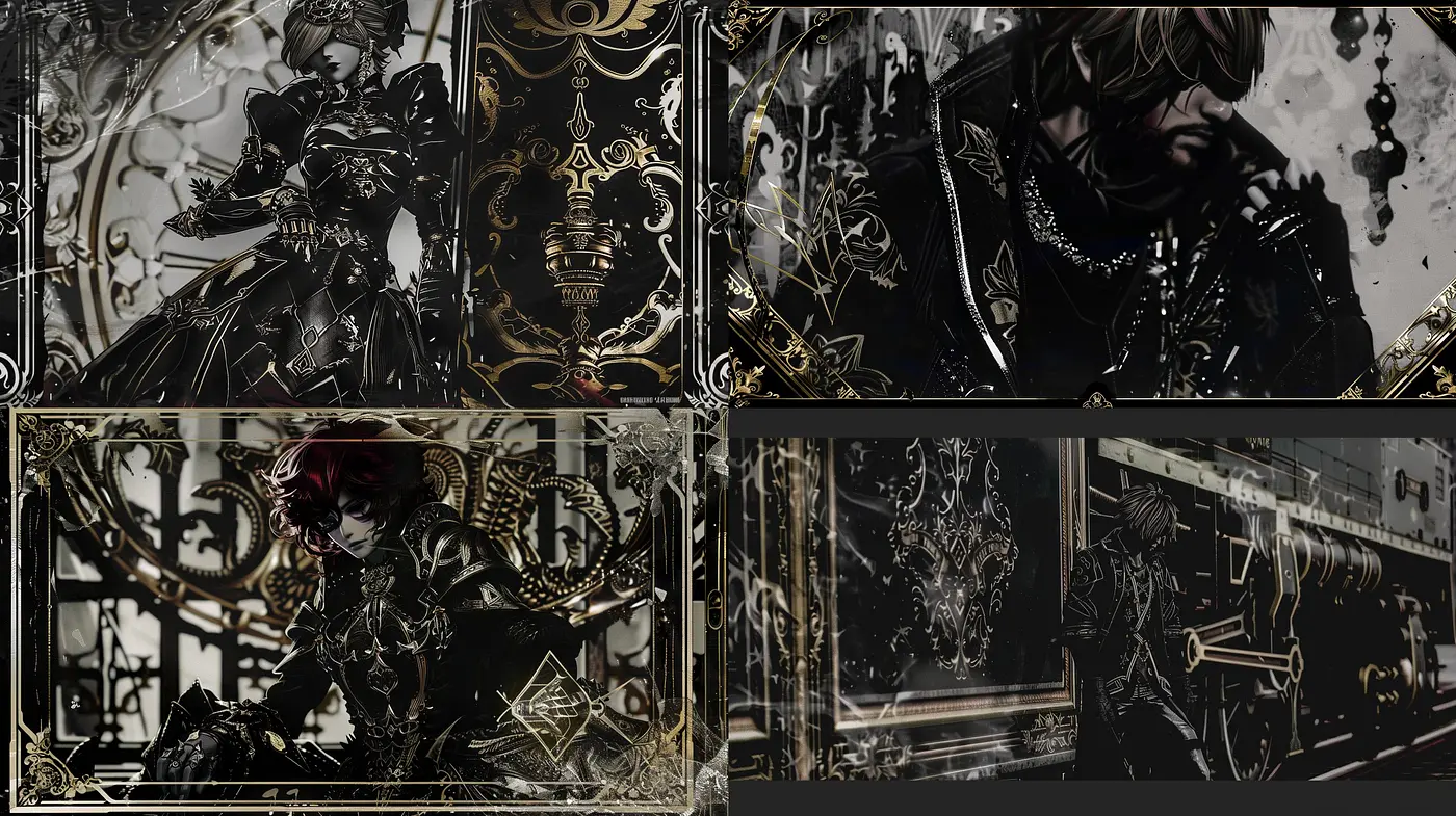 Brooding Gothic Elegance with Baroque Overtones - Midjourney sref style
