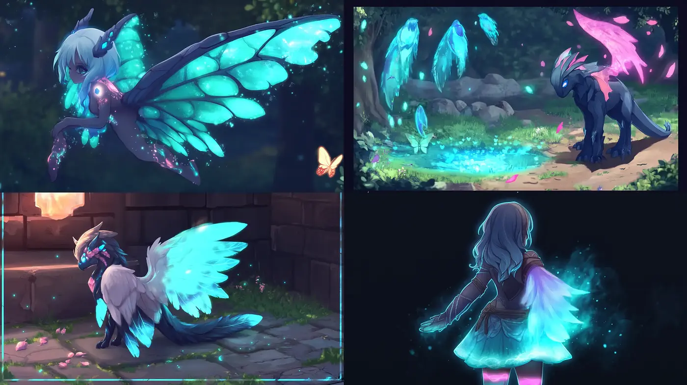 Ethereal Luminosity in Fantastical Creatures: A Mythical and Radiant Artistic Expression - Midjourney sref style