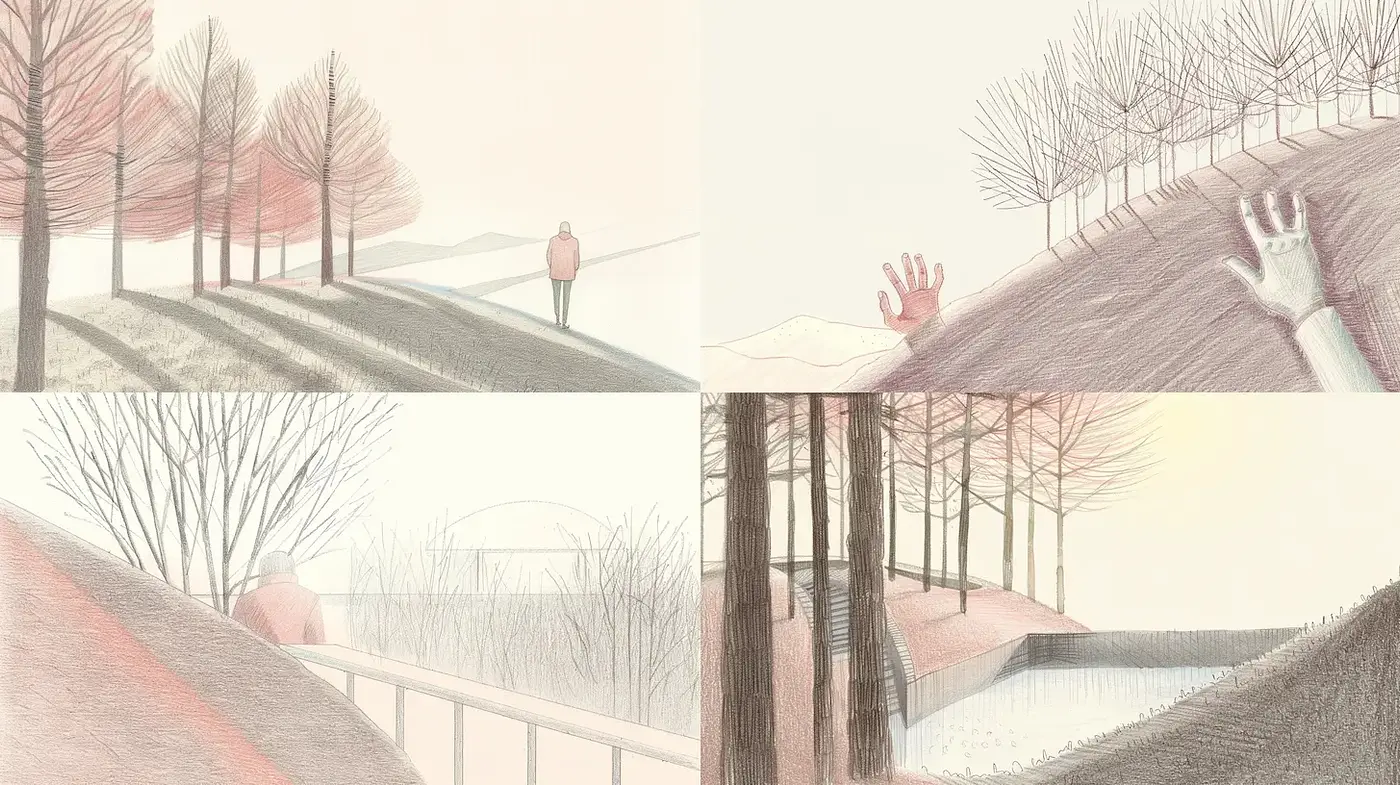 Subdued and Ethereal Landscape Illustrations with a Touch of Surrealism - Midjourney sref style