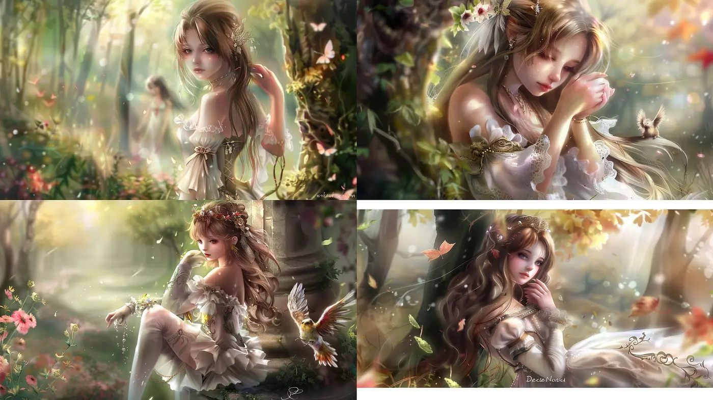 Enchanted Ethereal Realms: A Harmonious Blend of Dreamy Hues and Soft Textures - Midjourney sref style