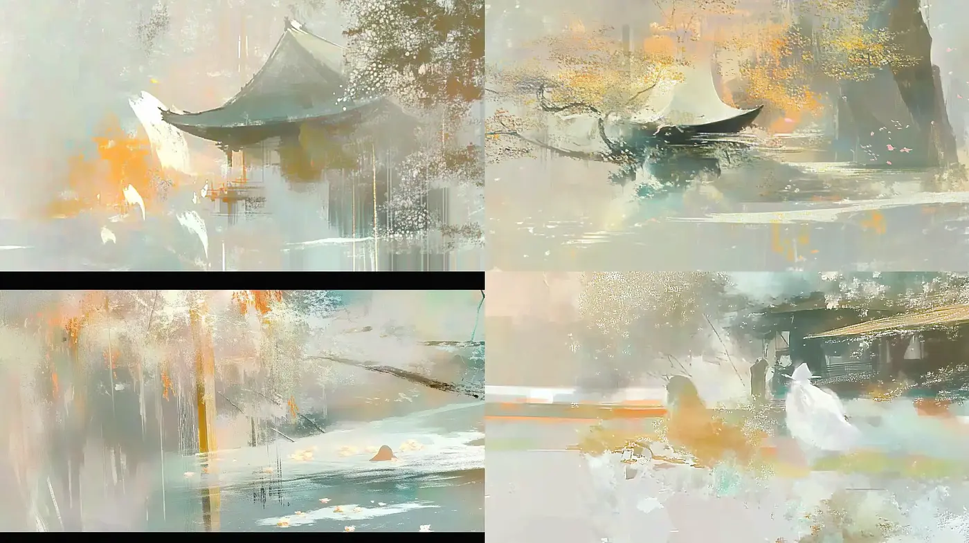 Ethereal Brushstroke Harmony: A Fusion of East Asian Elegance with Impressionistic Flair - Midjourney sref style