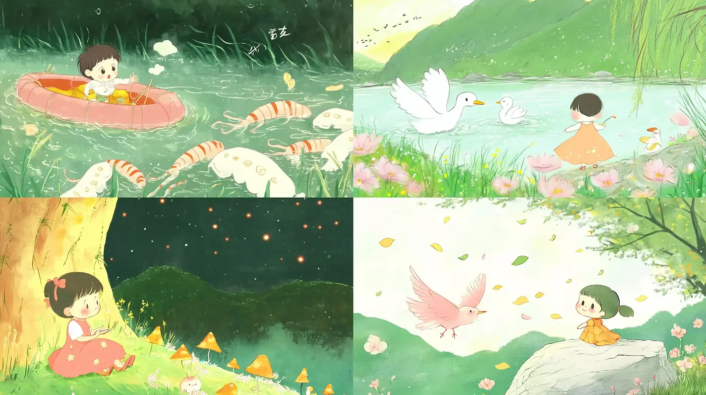 Idyllic Whimsy in a Watercolor Wonderland - Midjourney sref style