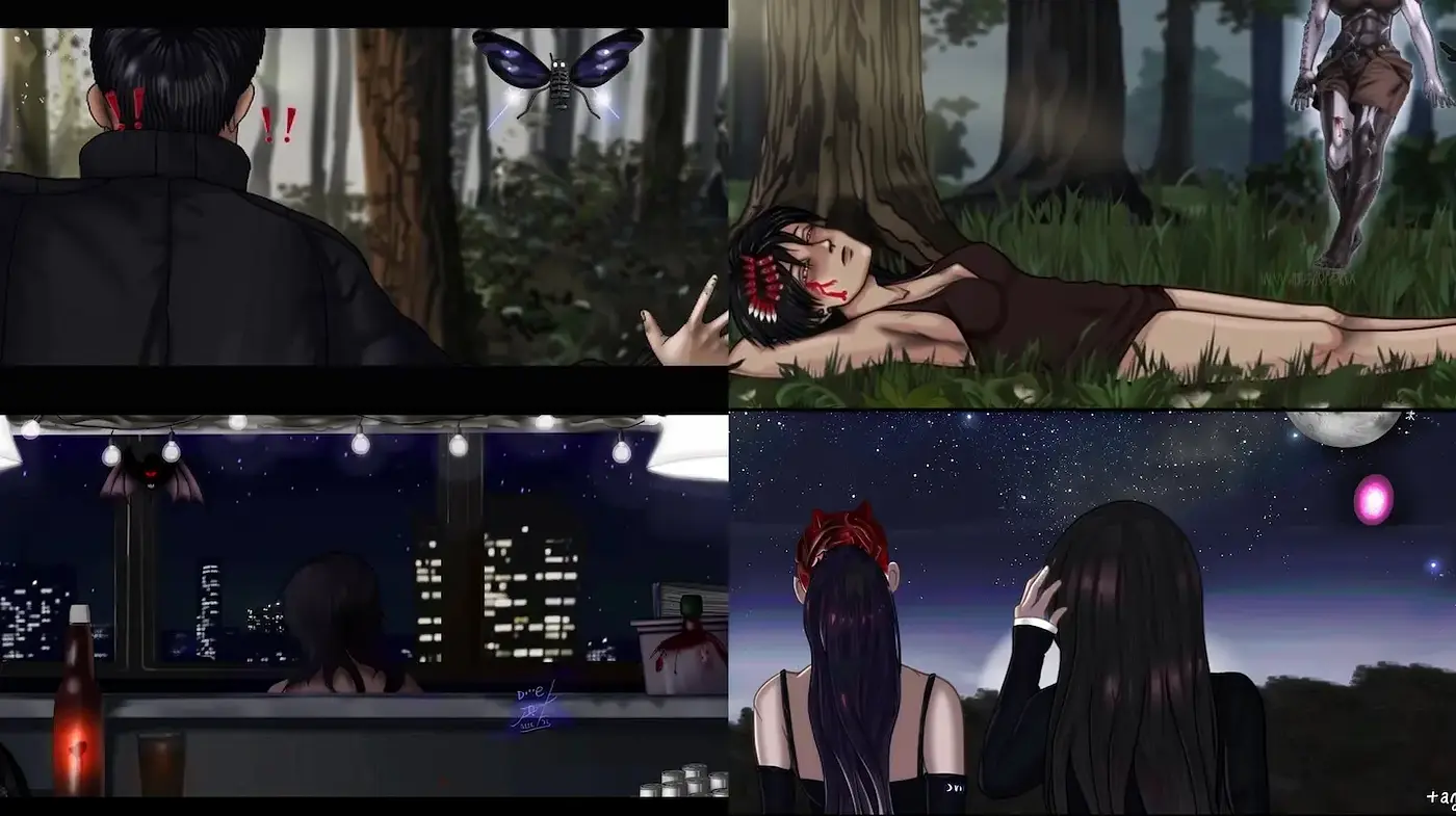 Dark Fantasy with Elements of Surrealism and Anime Aesthetic - Midjourney sref style