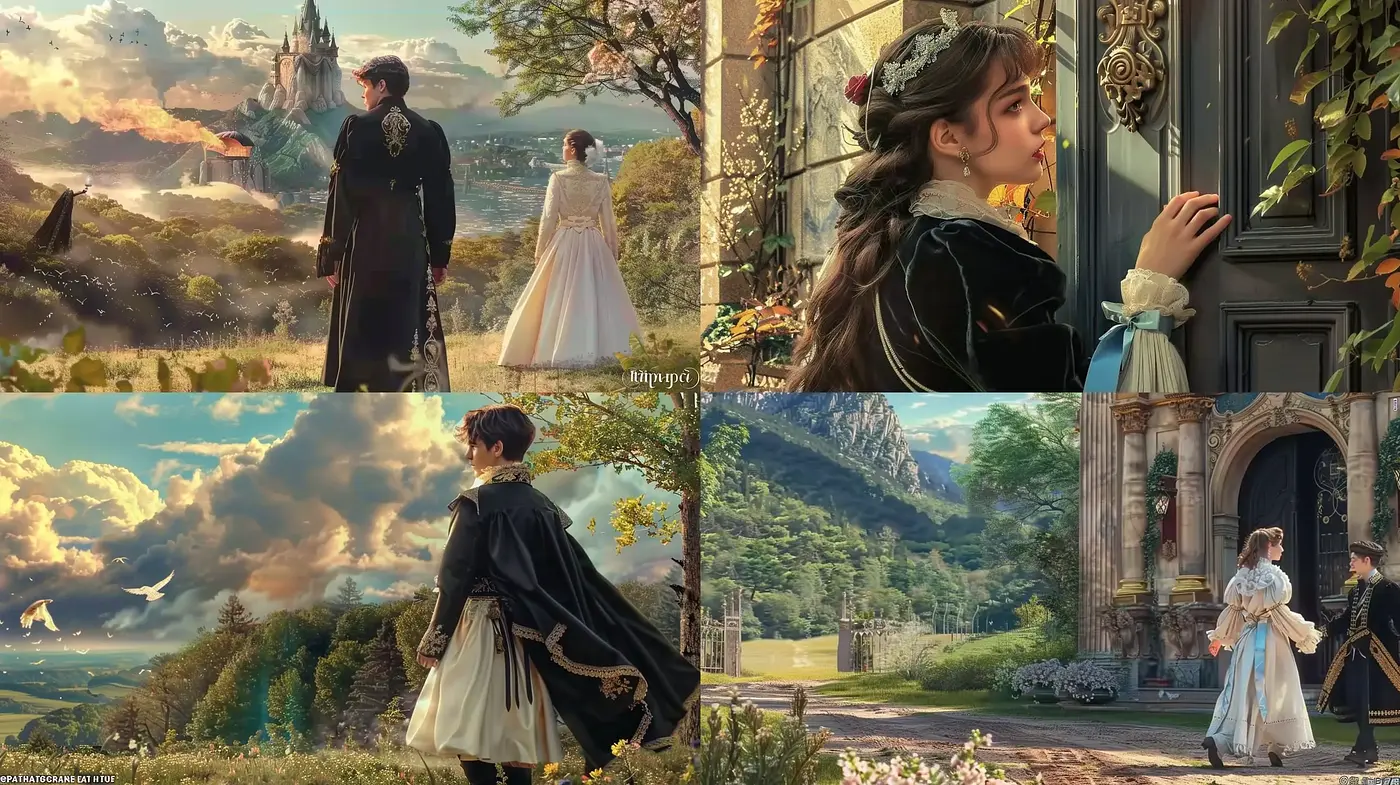 Romantic Era-Inspired Pastoral Scenes with Fine Detailing and Warm Hues - Midjourney sref style