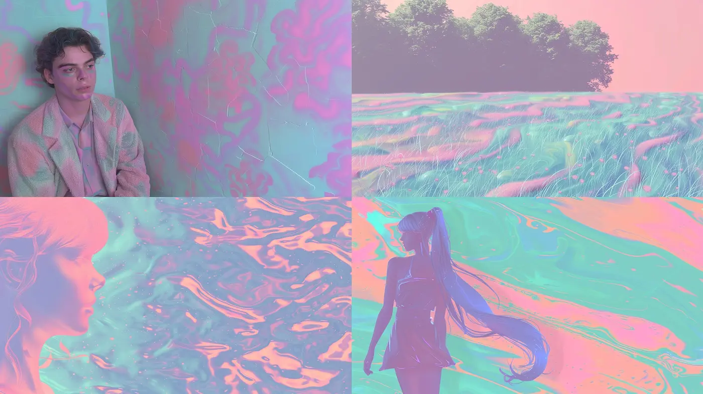 Dreamlike Synthwave Reverie: A Digital Tapestry of Neon and Nostalgia - Midjourney sref style
