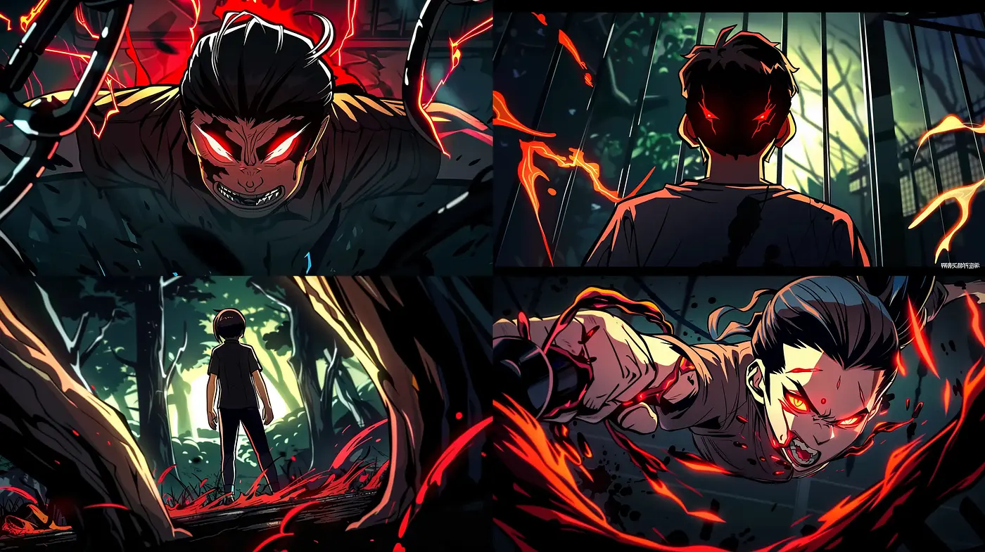 Dynamic Anime-Inspired Illustrations with Intense Expressions and Lurid Contrasts - Midjourney sref style
