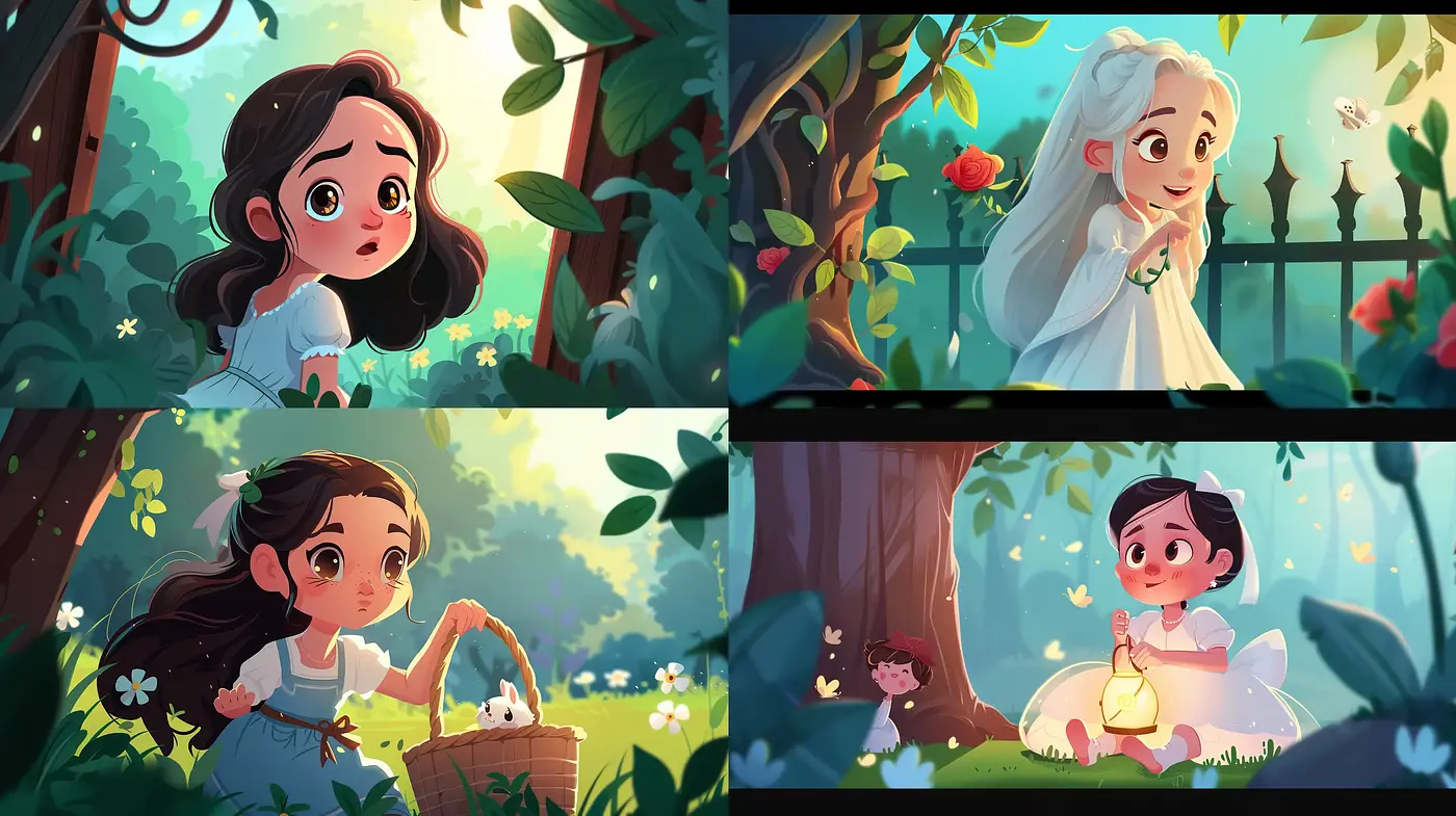 Enchanted Serenity: A Harmonious Blend of Soft Hues and Whimsical Illustrations - Midjourney sref style