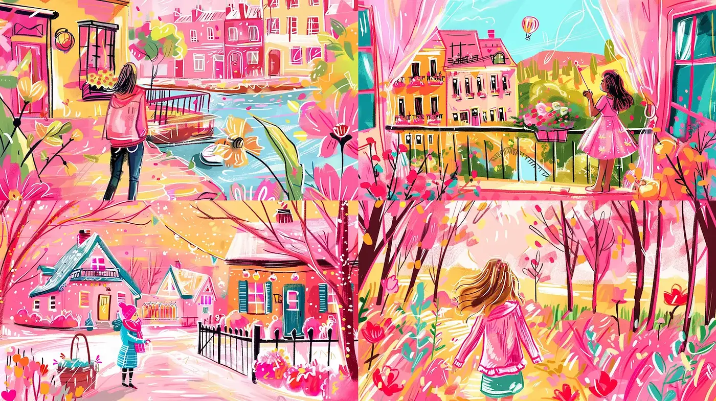 Vibrant and Playful Impressions of Nature and Urban Life - Midjourney sref style