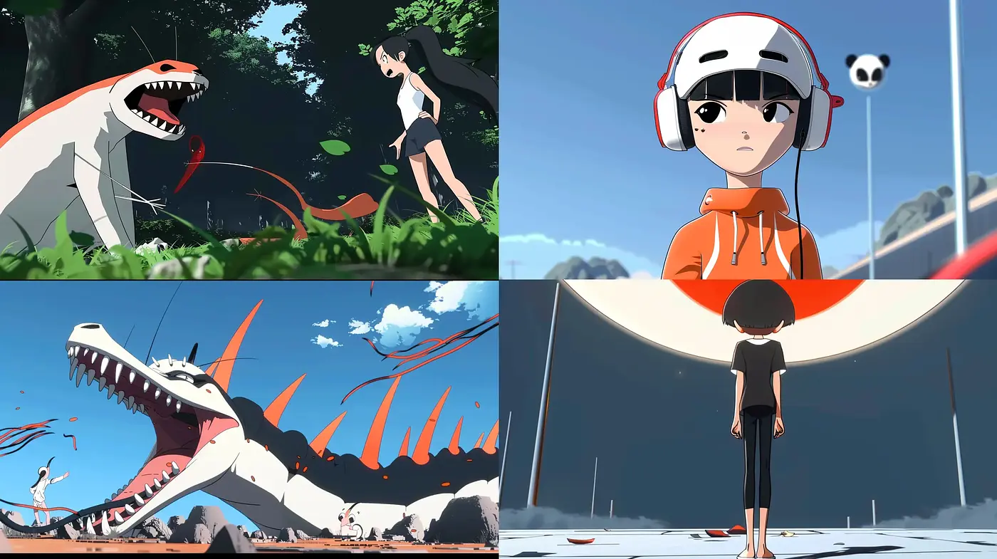 Consistent Anime-Inspired Digital Renderings of Fictional Universes - Midjourney sref style