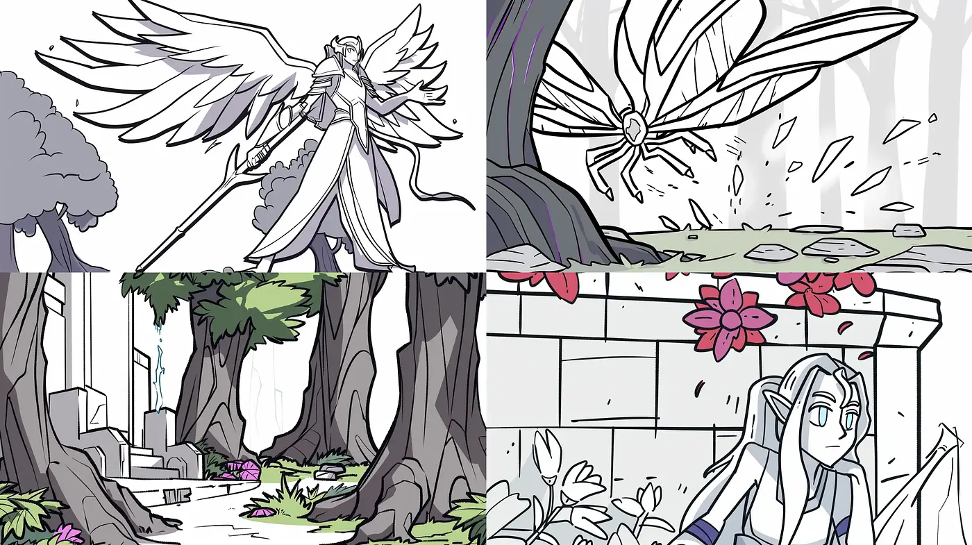 Ethereal Monochrome Fantasy with a Faint Watercolor Wash - Midjourney sref style