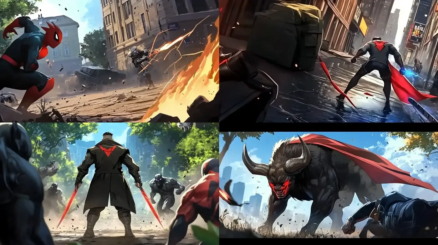 Dynamic Graphic Novel Vigor: A Study in Intense Action and Vivid Color - Midjourney sref style