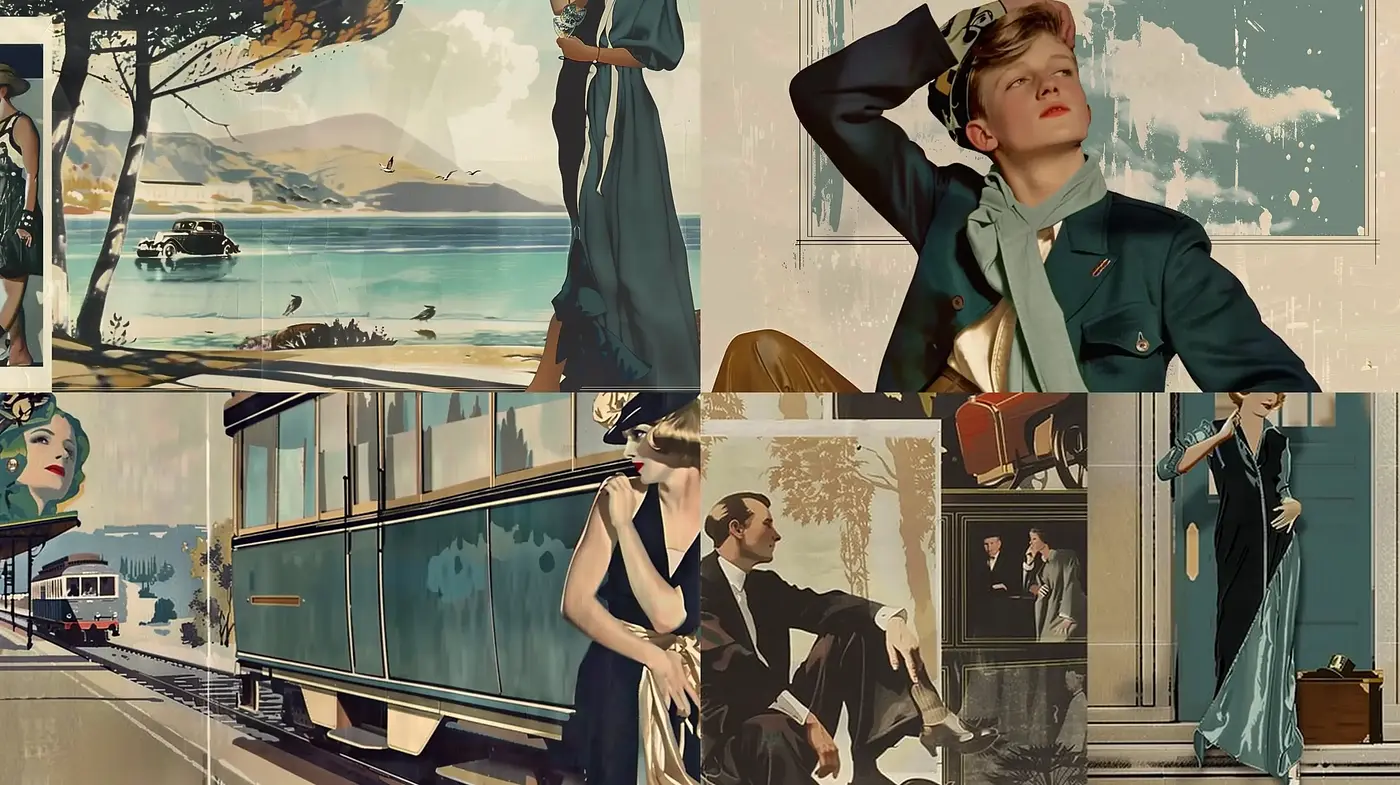 Retro Elegance with a Cinematic Art Deco Influence - Midjourney sref style