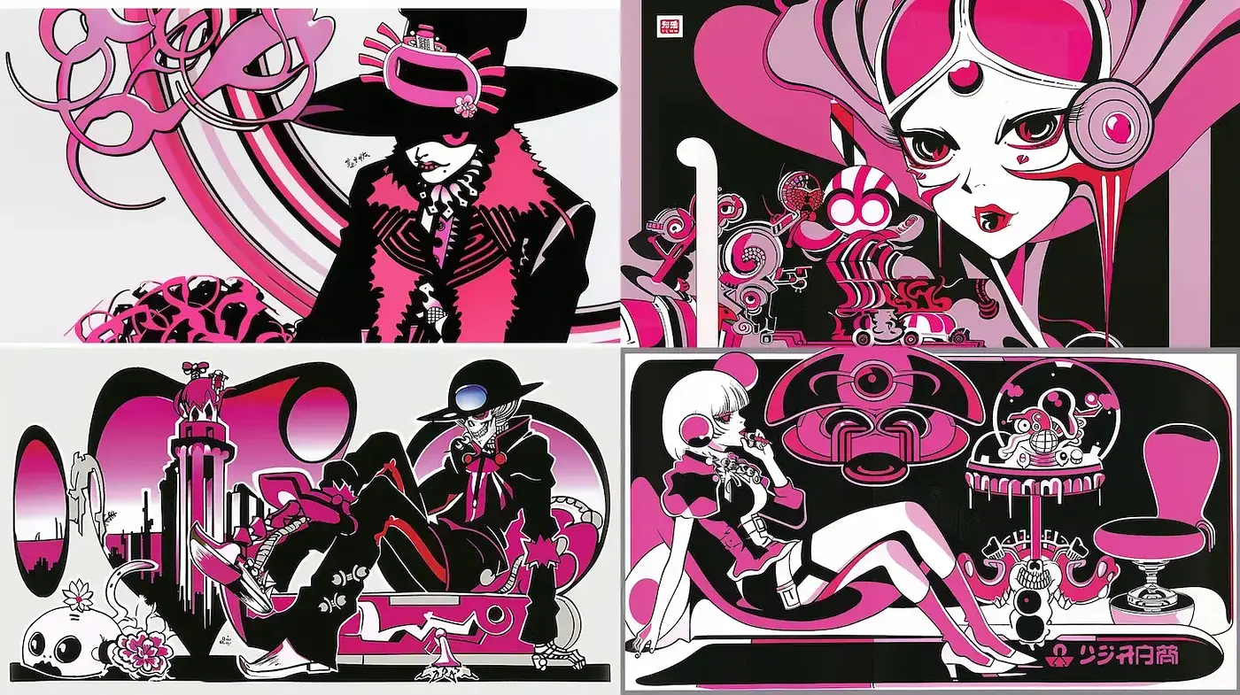 Contemporary Pop Art with Futuristic and Eclectic Design Elements - Midjourney sref style