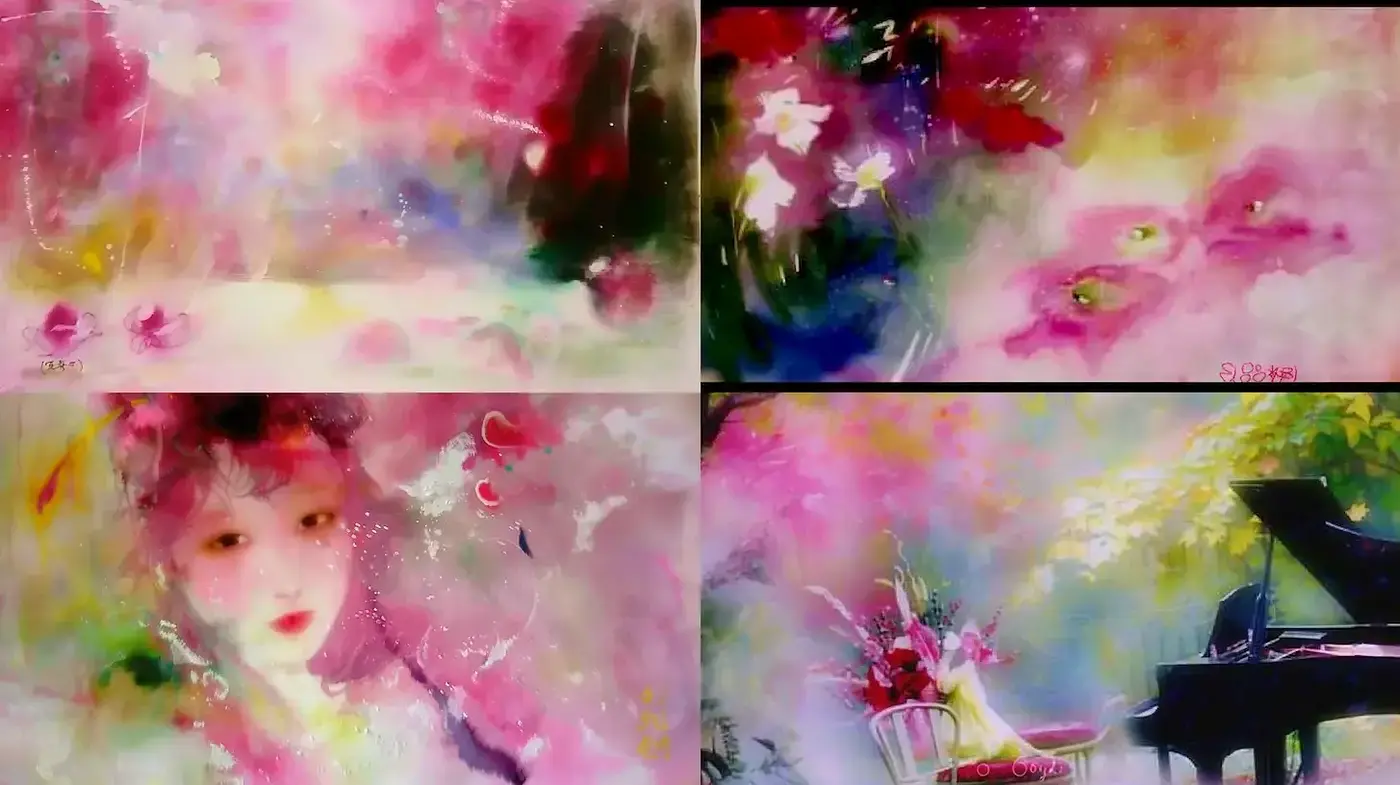 Whimsical Watercolor with Ethereal Floral Elements - Midjourney sref style