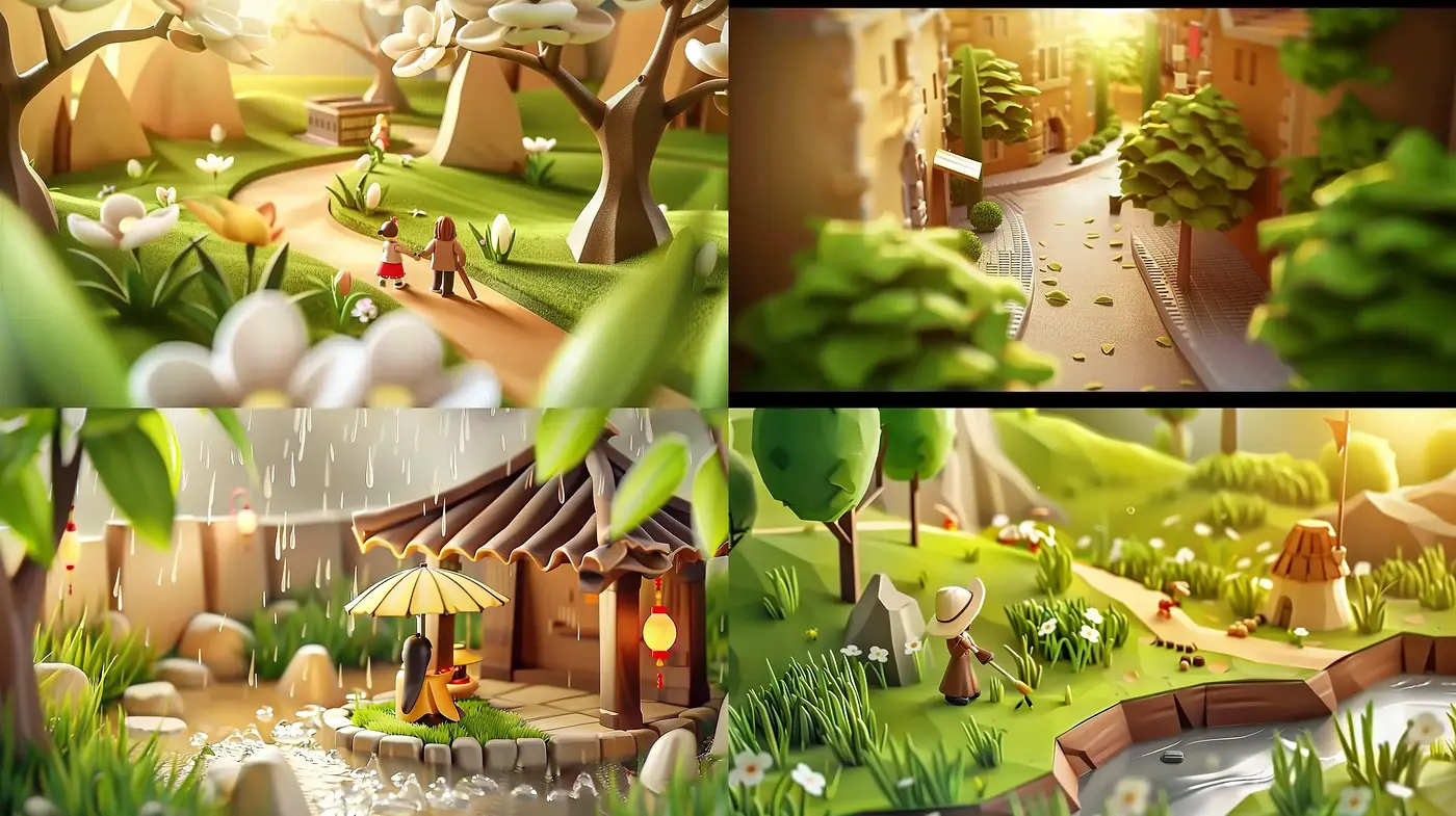 Enchanted Luminous Storybook Landscapes - Midjourney sref style
