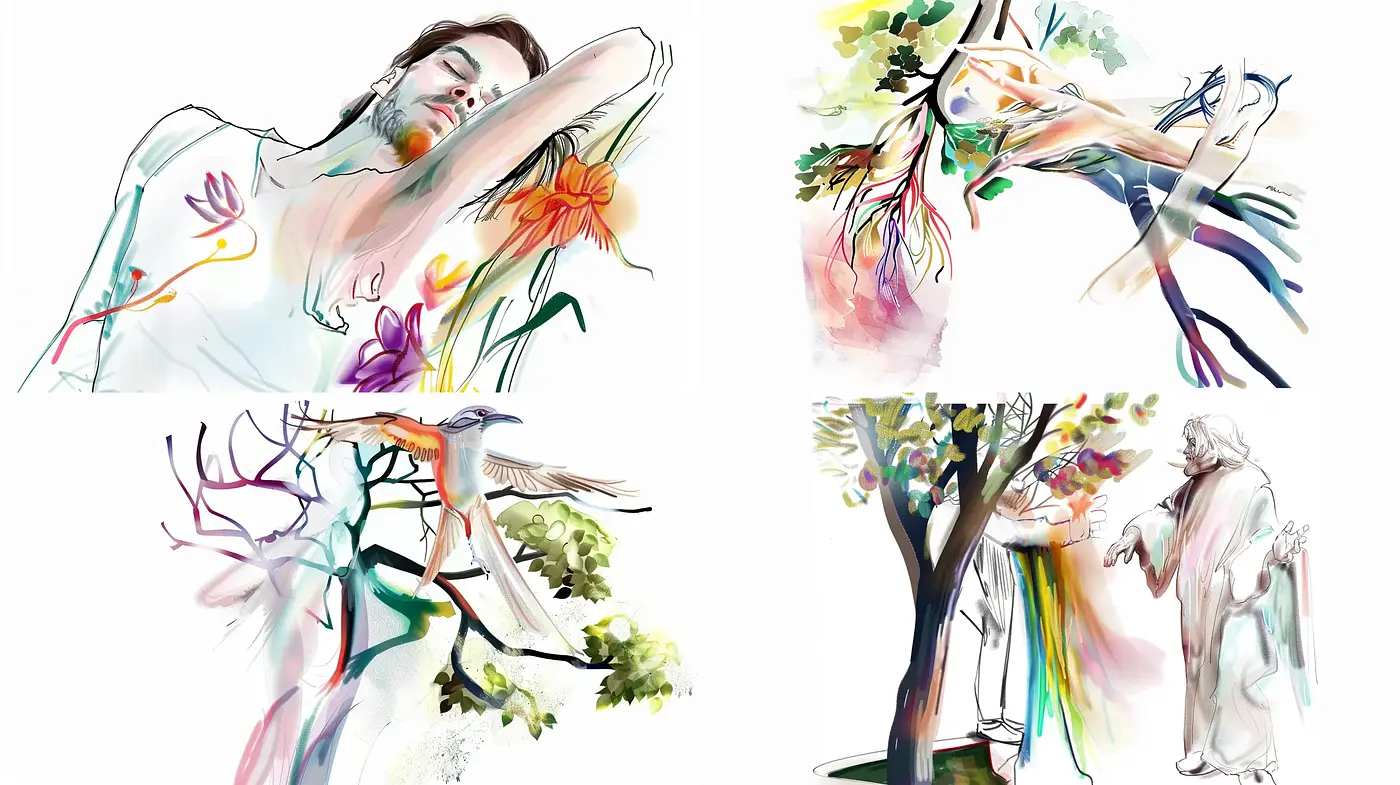 Ethereal Brushstrokes of Nature and Serenity - Midjourney sref style