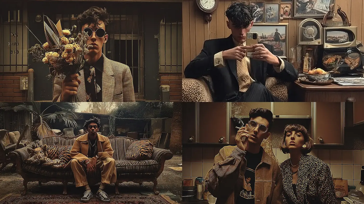 Stylized nostalgic urban aesthetic with a vintage flair - Midjourney sref style