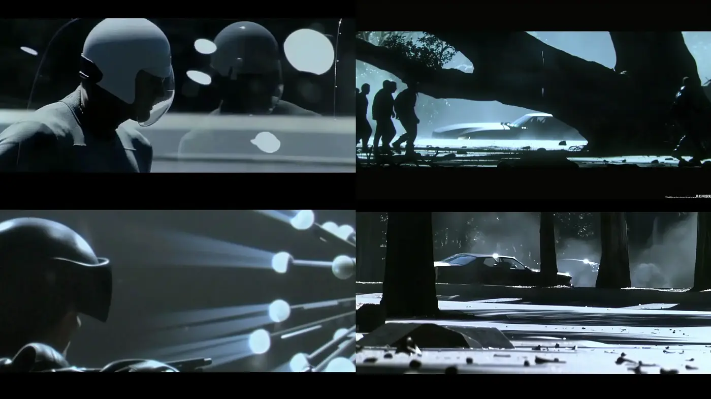 Monochromatic Cinematic Silhouette - Midjourney sref style