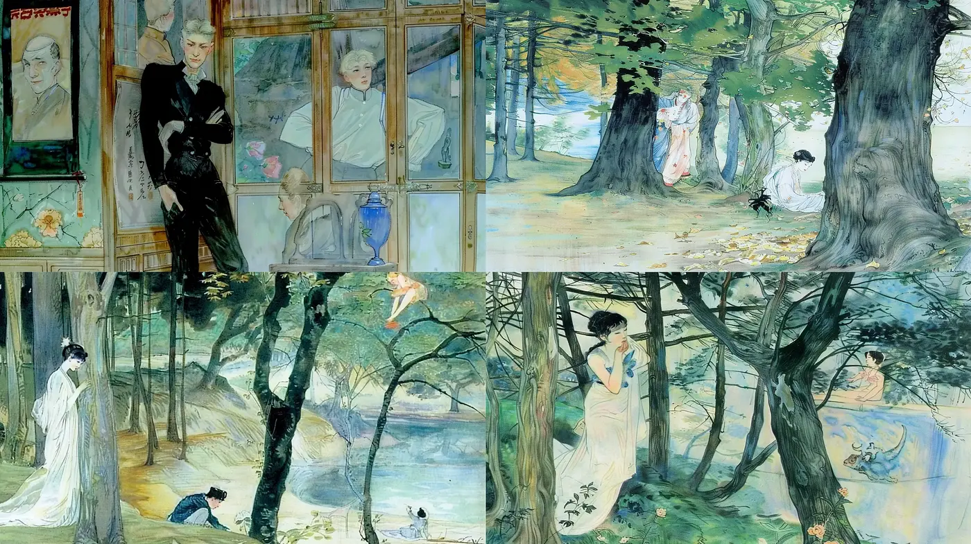 Ethereal Pastoral Dreamscapes with a Poignant Sense of Timelessness - Midjourney sref style