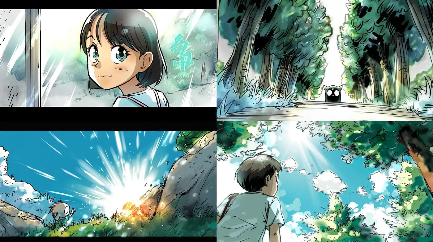 Luminous Anime-Inspired Landscape Vignettes with Ethereal Ambiance - Midjourney sref style