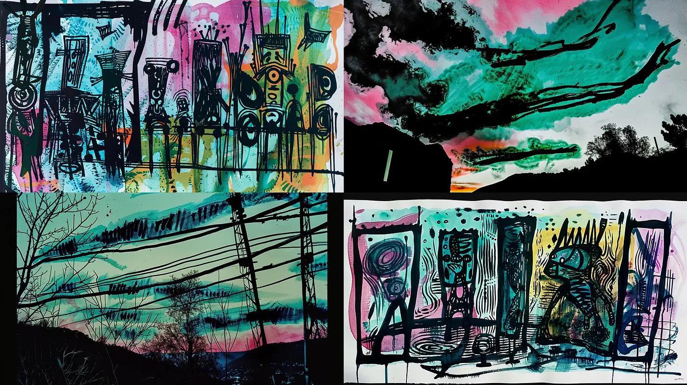 Abstract Expressionist Fusion with Ethereal Overworld Tones - Midjourney sref style