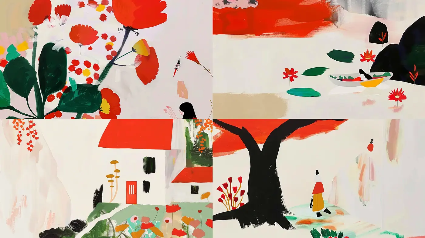 Whimsical Brushstroke Harmony with a Modern Fauvist Essence - Midjourney sref style