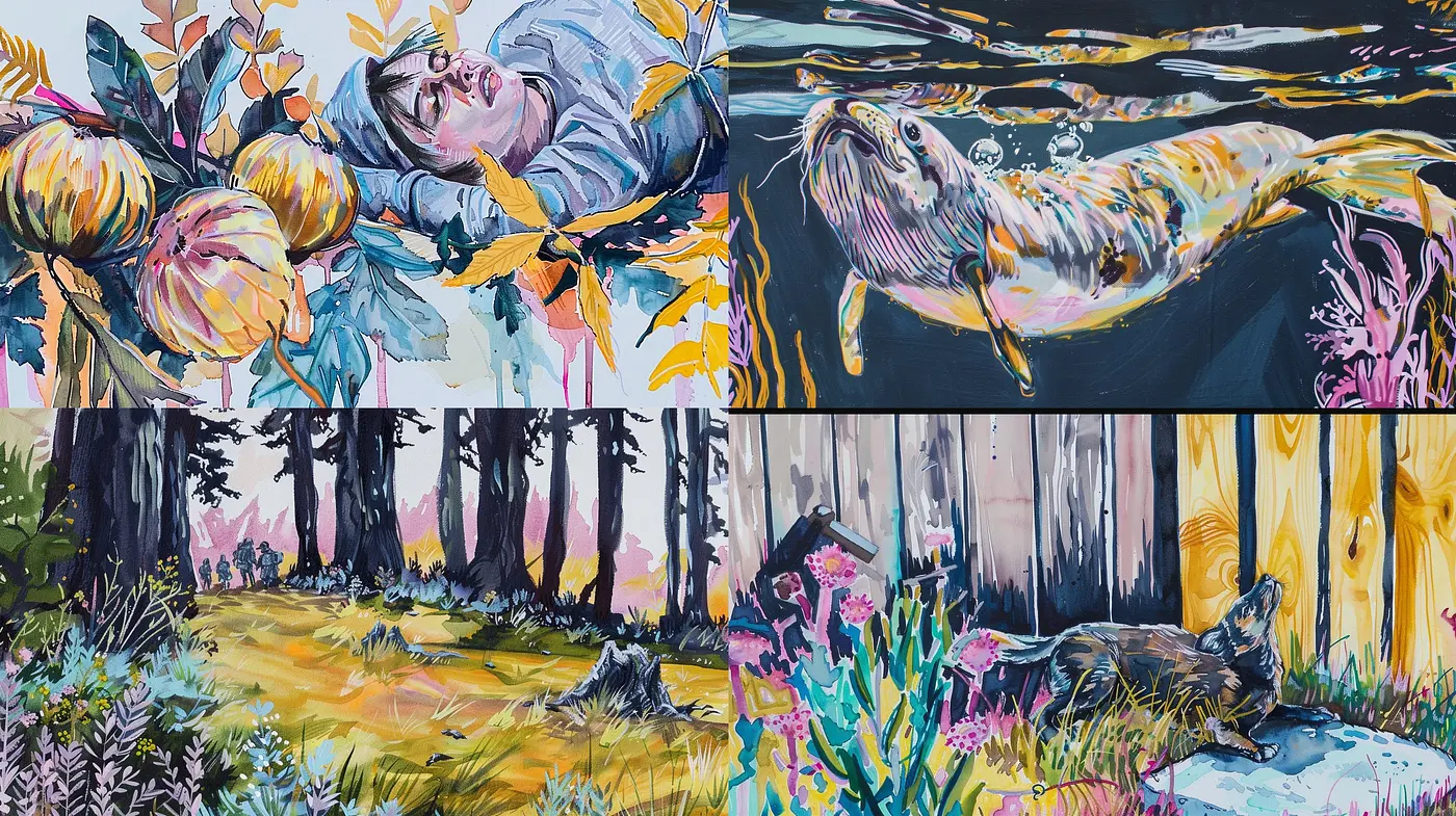 Harmonious Vivacity: A Lively Synthesis of Nature in Impressionistic Brushwork - Midjourney sref style