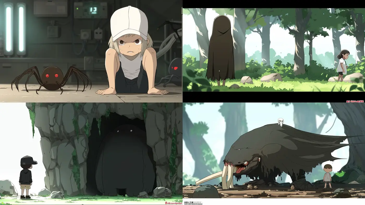 Mystical Forest Animation with Consistent Natural Hues and Anime Influence - Midjourney sref style