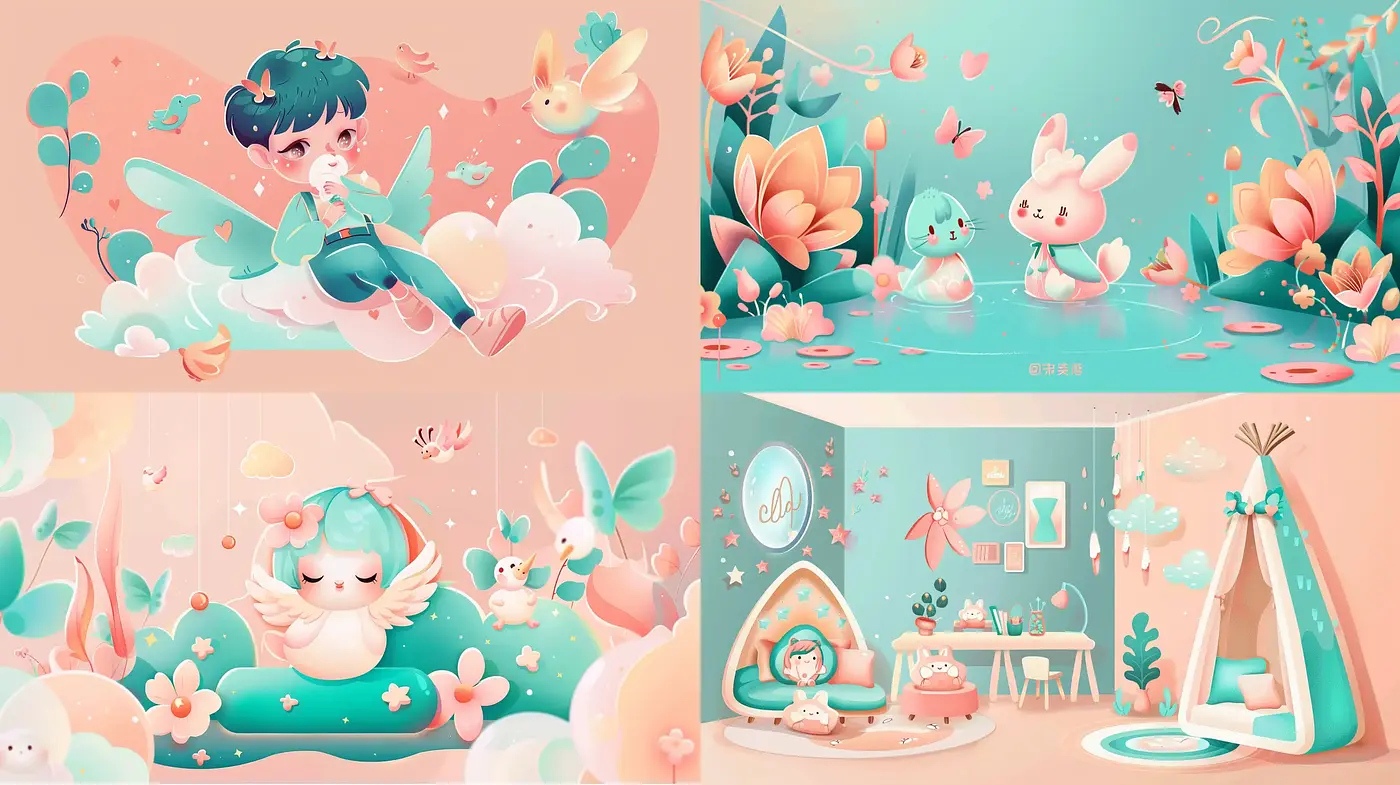 Whimsical Dreamlands: A Harmonious Pastel Universe - Midjourney sref style