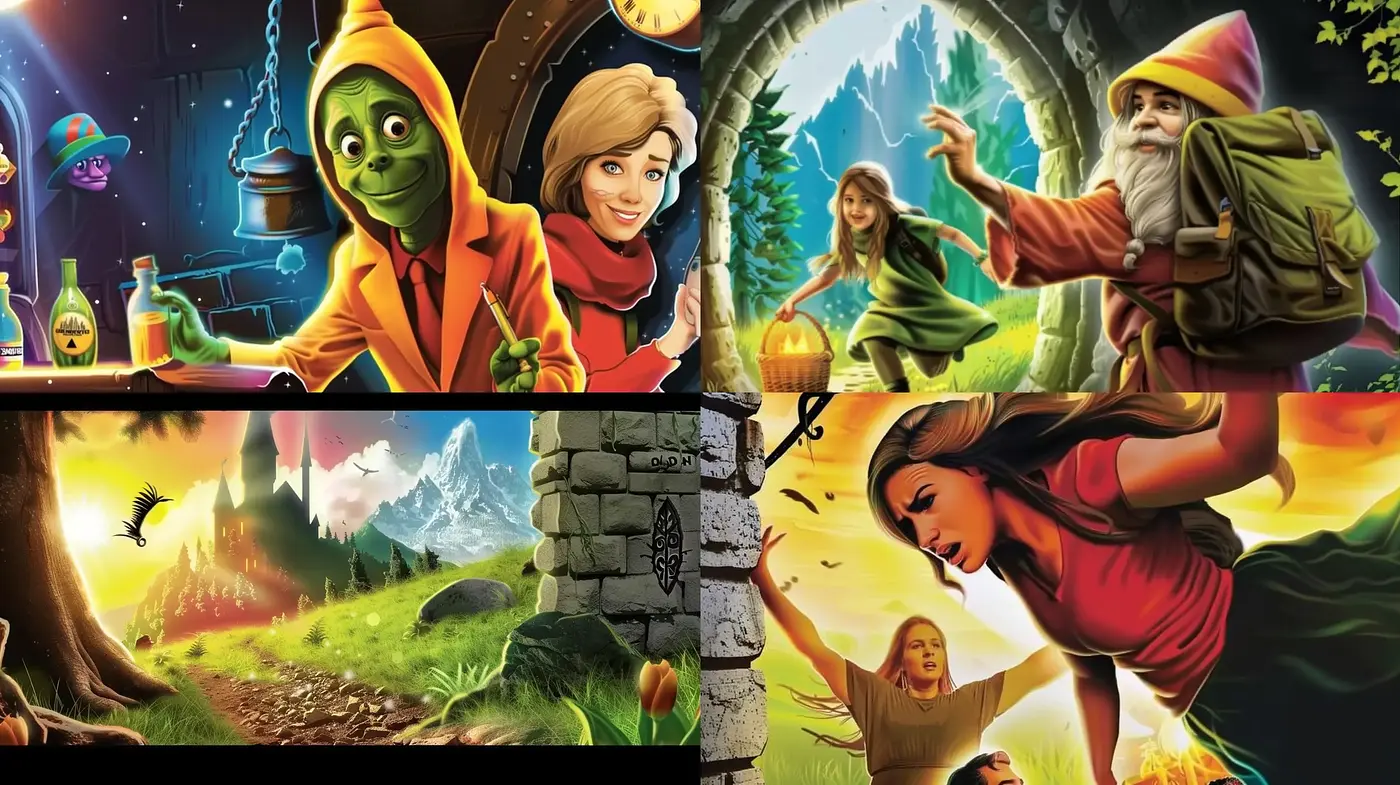 Enchanted Tales of Lush Landscapes and Vivid Storytelling - Midjourney sref style