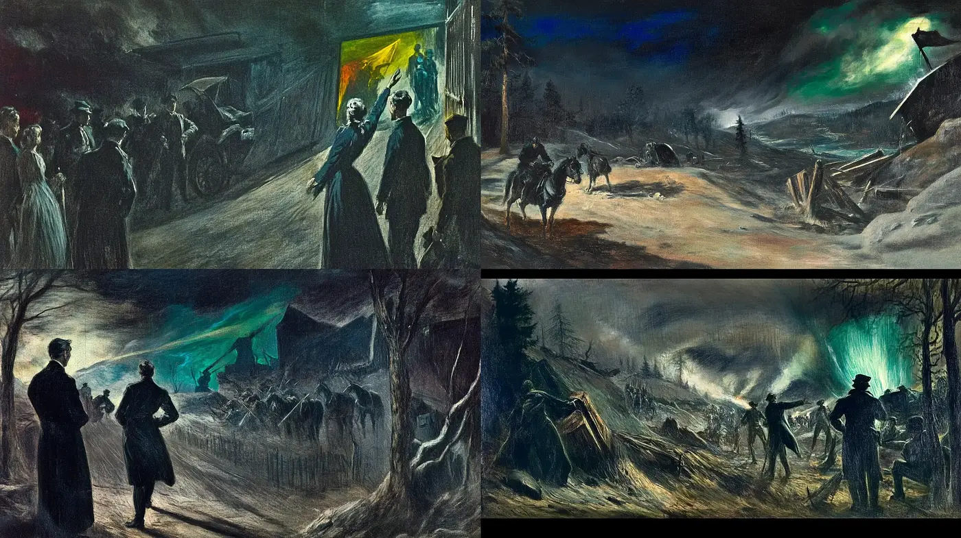 Ethereal Nocturnal Vistas: A Homage to Expressive Darkness - Midjourney sref style