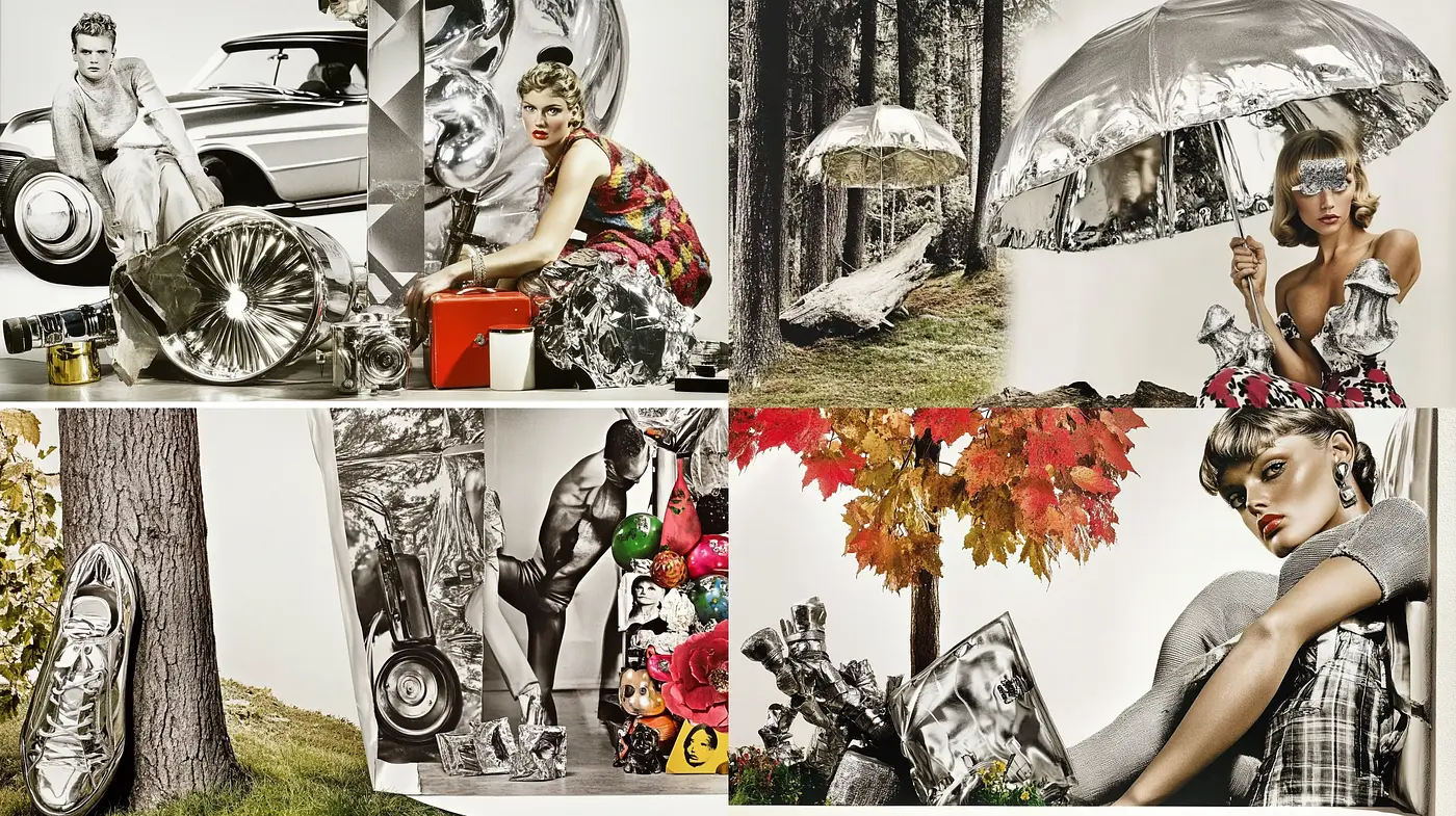 Eclectic Fusion of Surrealism and Pop Art with a Vintage Twist - Midjourney sref style