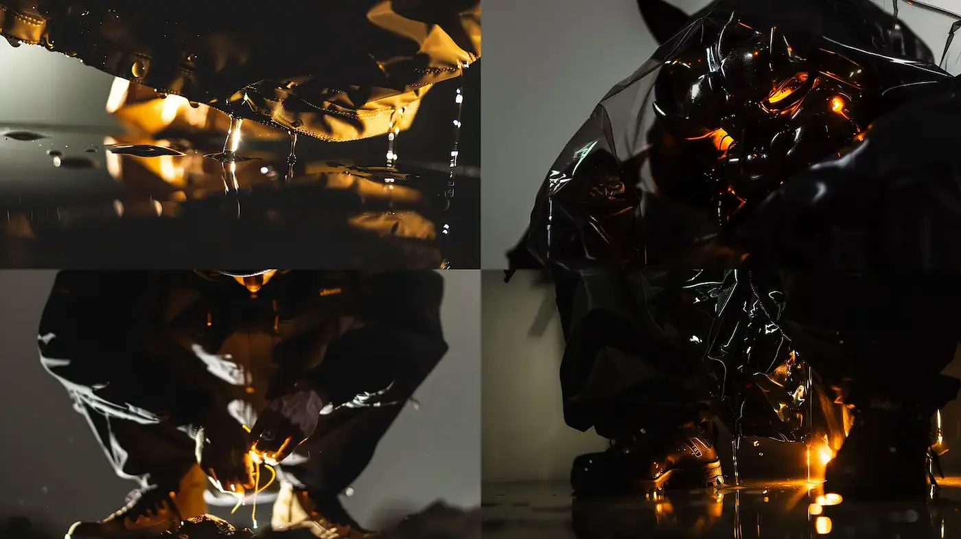 Gritty and Captivating Urban Aesthetic with a Focus on Reflections - Midjourney sref style