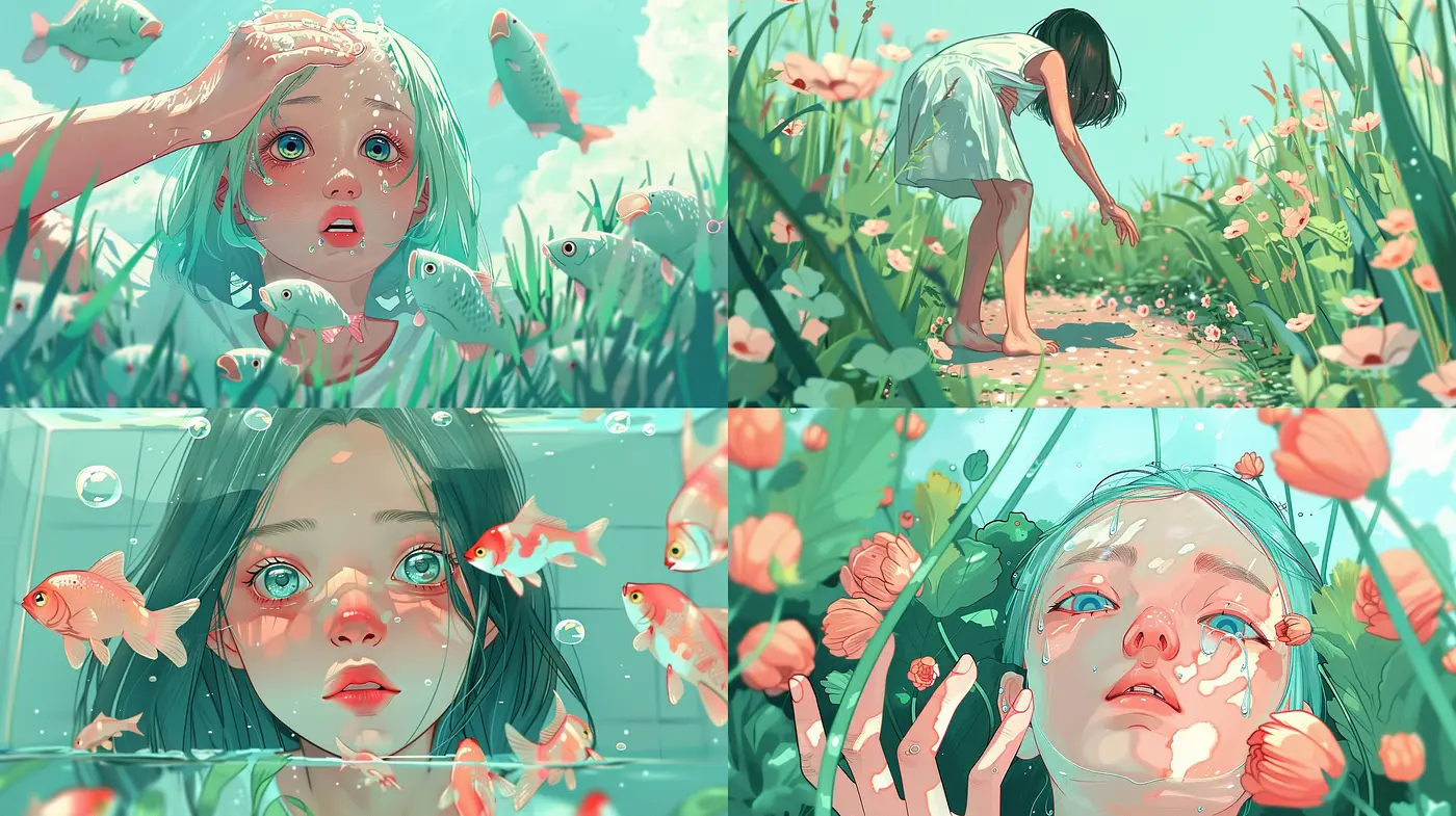 Ethereal Dreamscape: A Study in Pastel Harmony and Whimsical Contemplation - Midjourney sref style