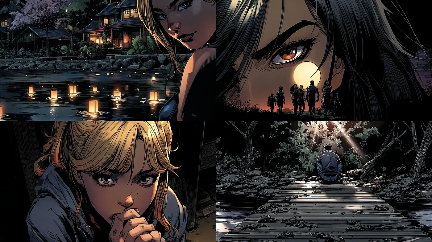 Ethereal and Dramatic Comic-Inspired Visuals with a Touch of Mystery - Midjourney sref style