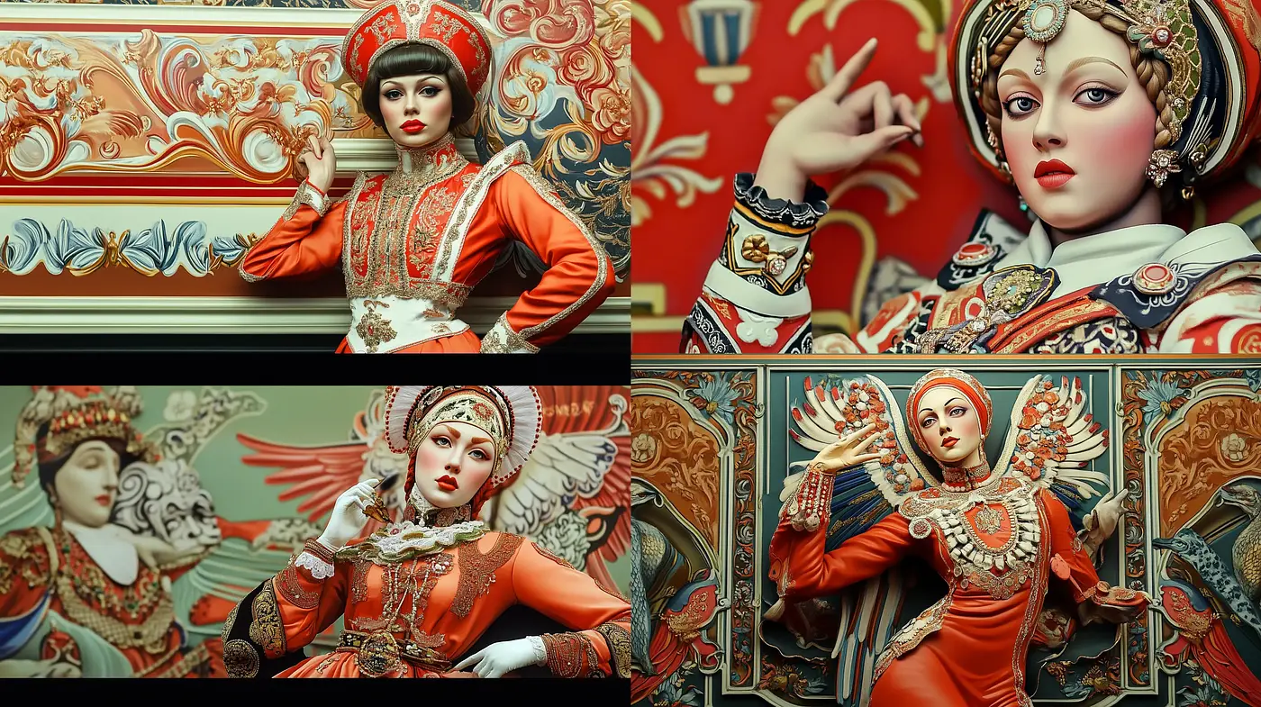 Baroque Elegance with a Theatrical Digital Artistry - Midjourney sref style