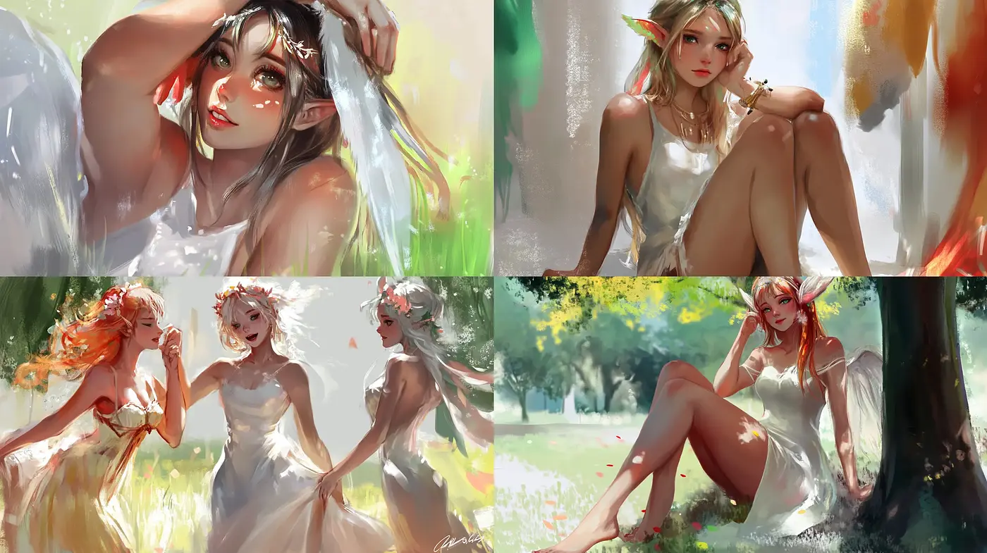 Ethereal Light and Dreamy Impressions of Feminine Grace - Midjourney sref style