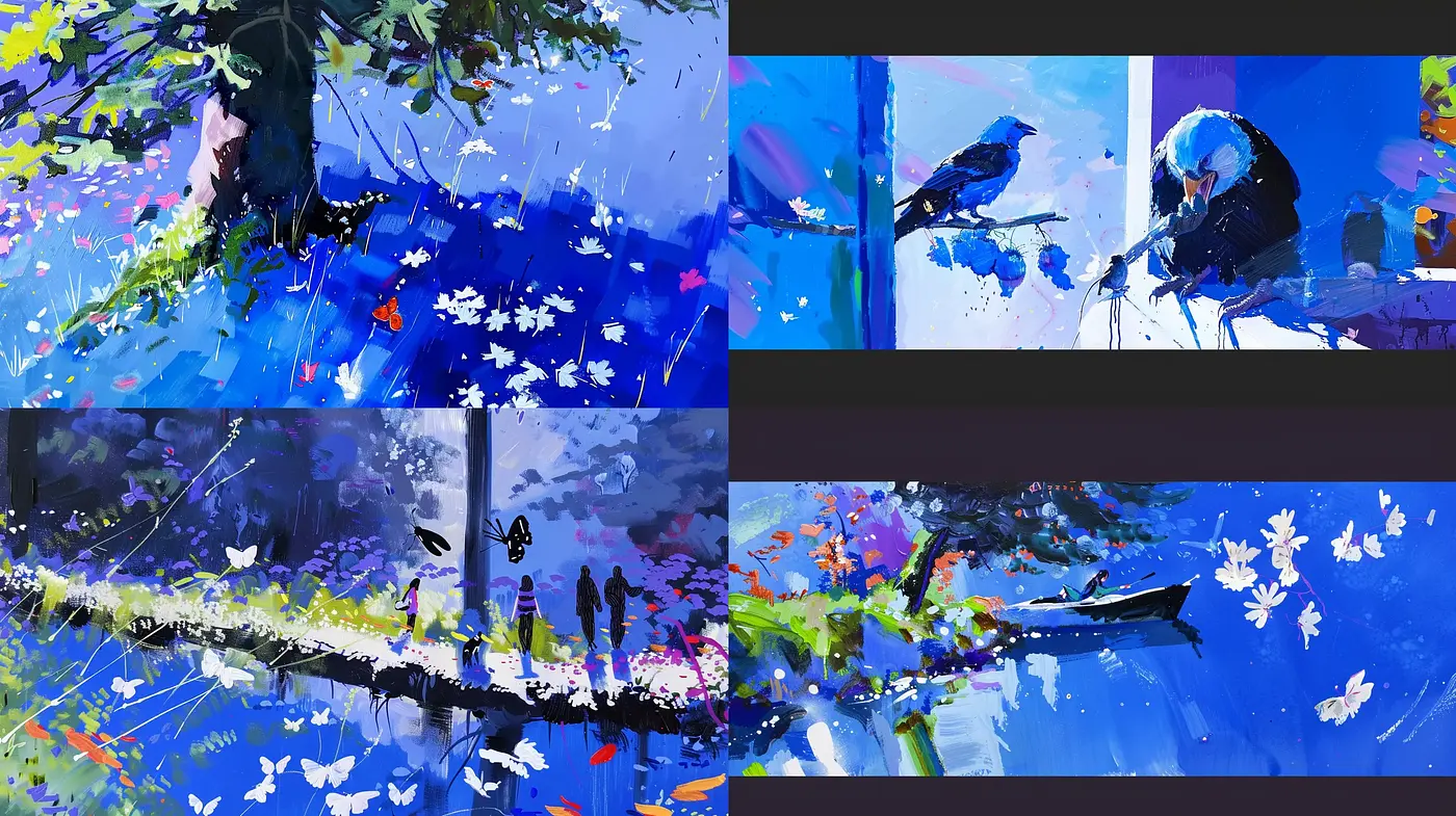Dynamic Expressionist Brushwork with a Luminous Palette - Midjourney sref style