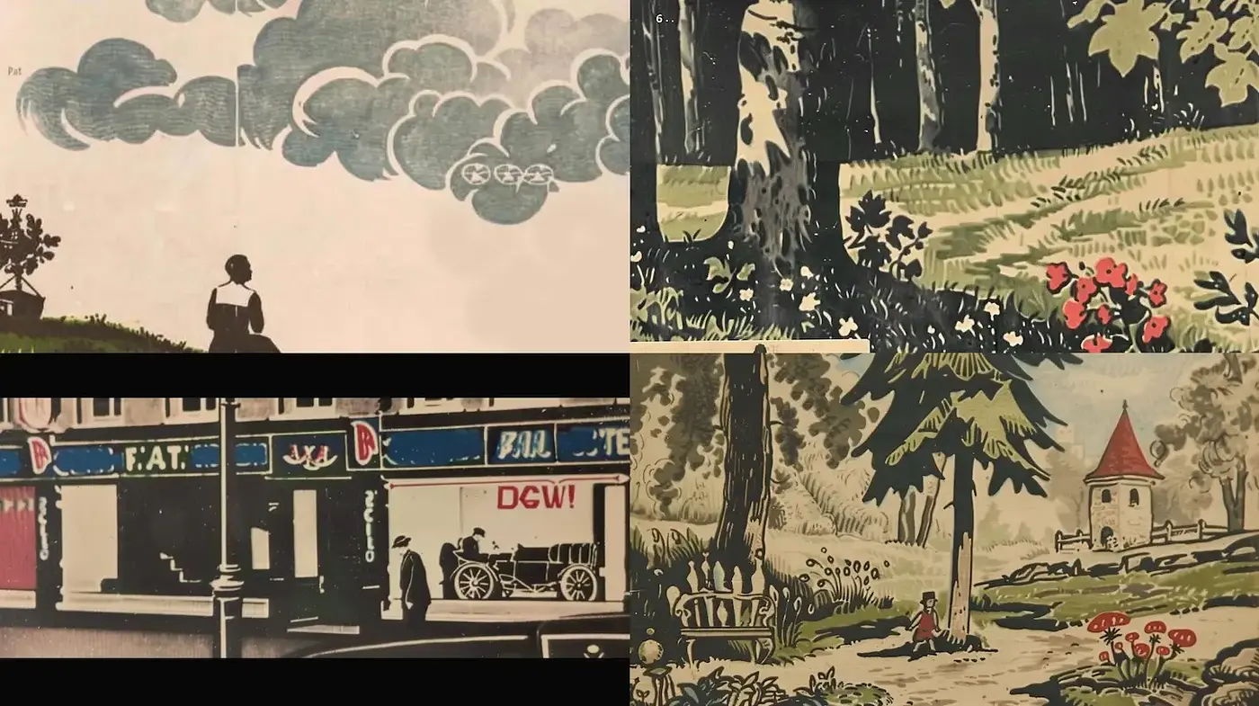 Evocative Retro Illustrations with a Whimsical Touch - Midjourney sref style