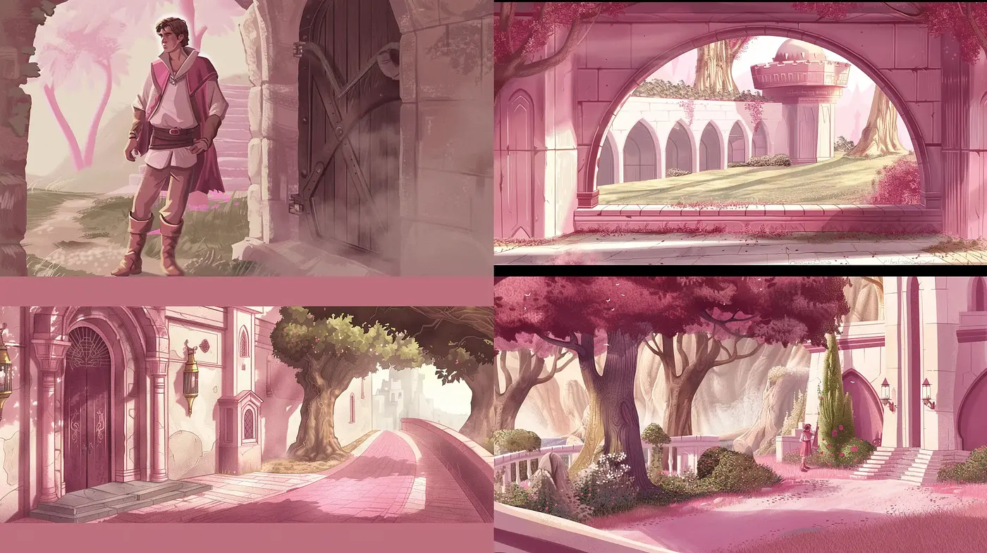 Ethereal Rose-Tinted Dreamscapes in Soft Pastels - Midjourney sref style