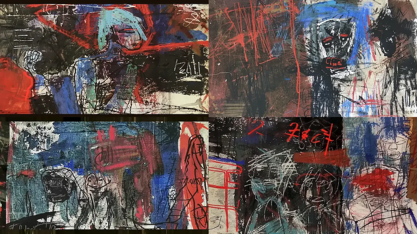 Dynamic Abstract Expressionism with Urban Influences - Midjourney sref style