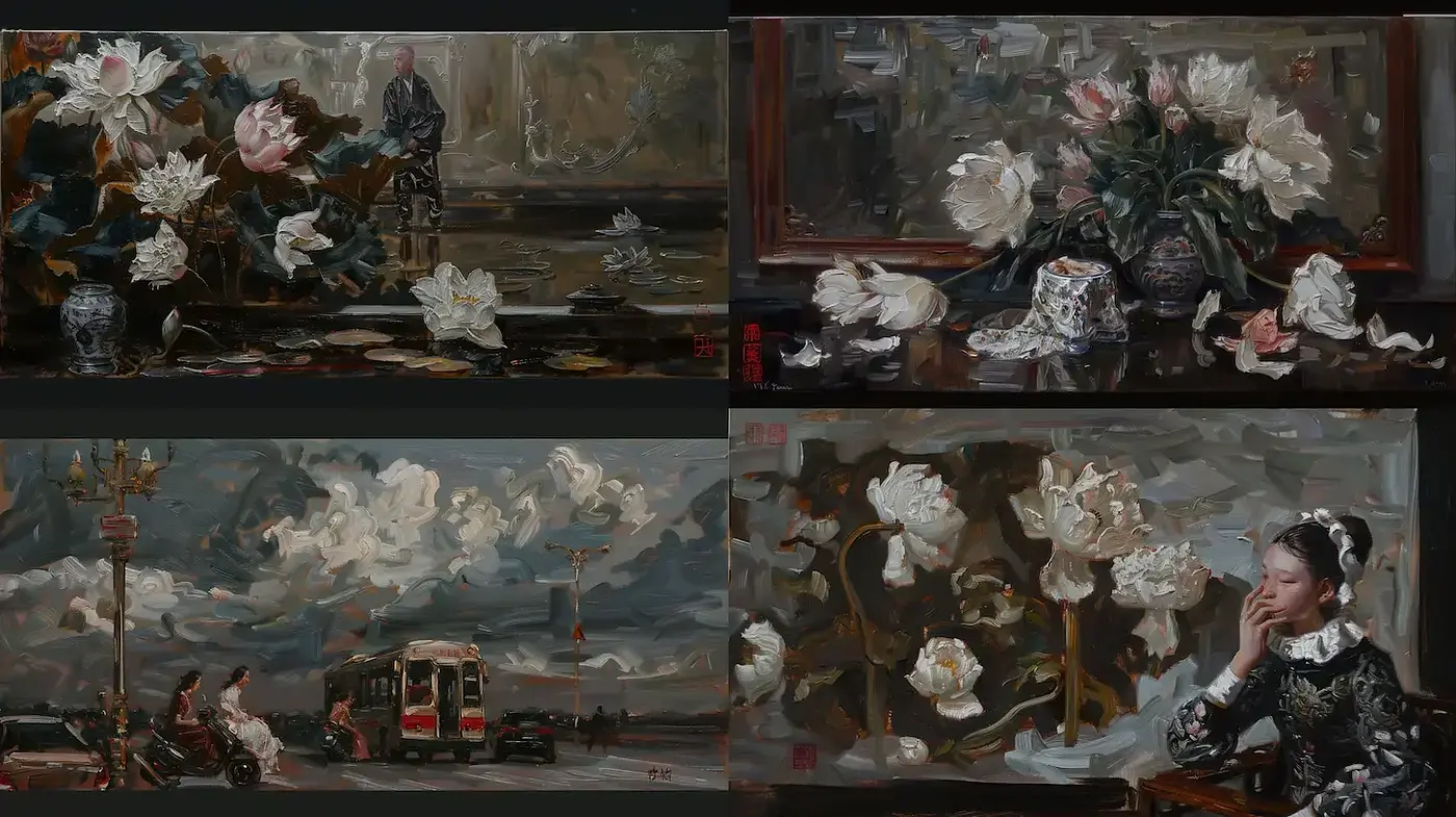 Elegant and Expressive Interpretation of Traditional Themes with a Modern Twist - Midjourney sref style