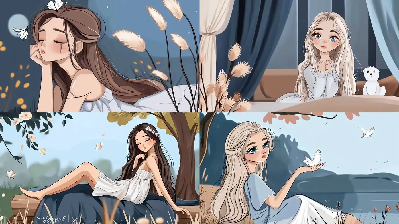 Serene Pastoral Anime-Inspired Elegance with Soft Color Harmony - Midjourney sref style