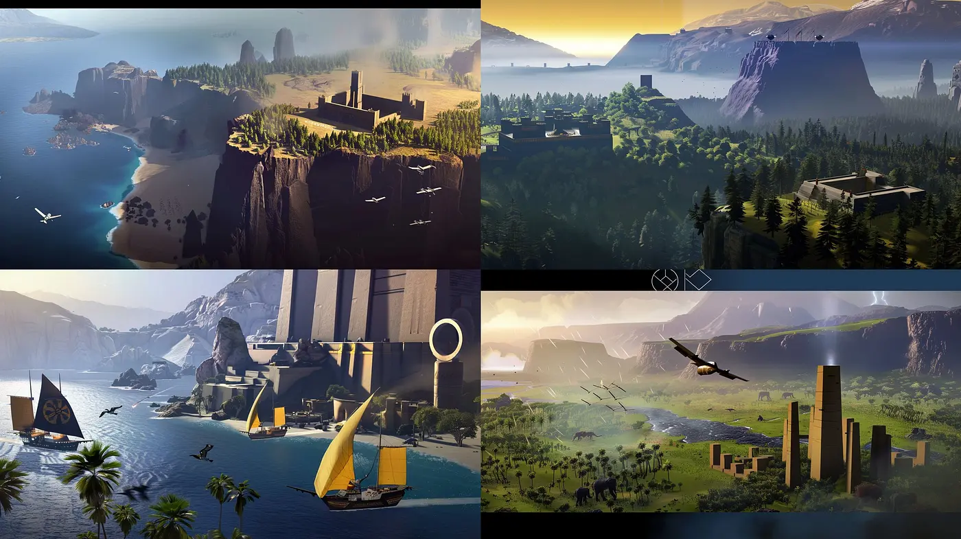 Ethereal Vistas of Stylized Dreamscapes: A Homage to Serenity and Majesty in Digital Art - Midjourney sref style