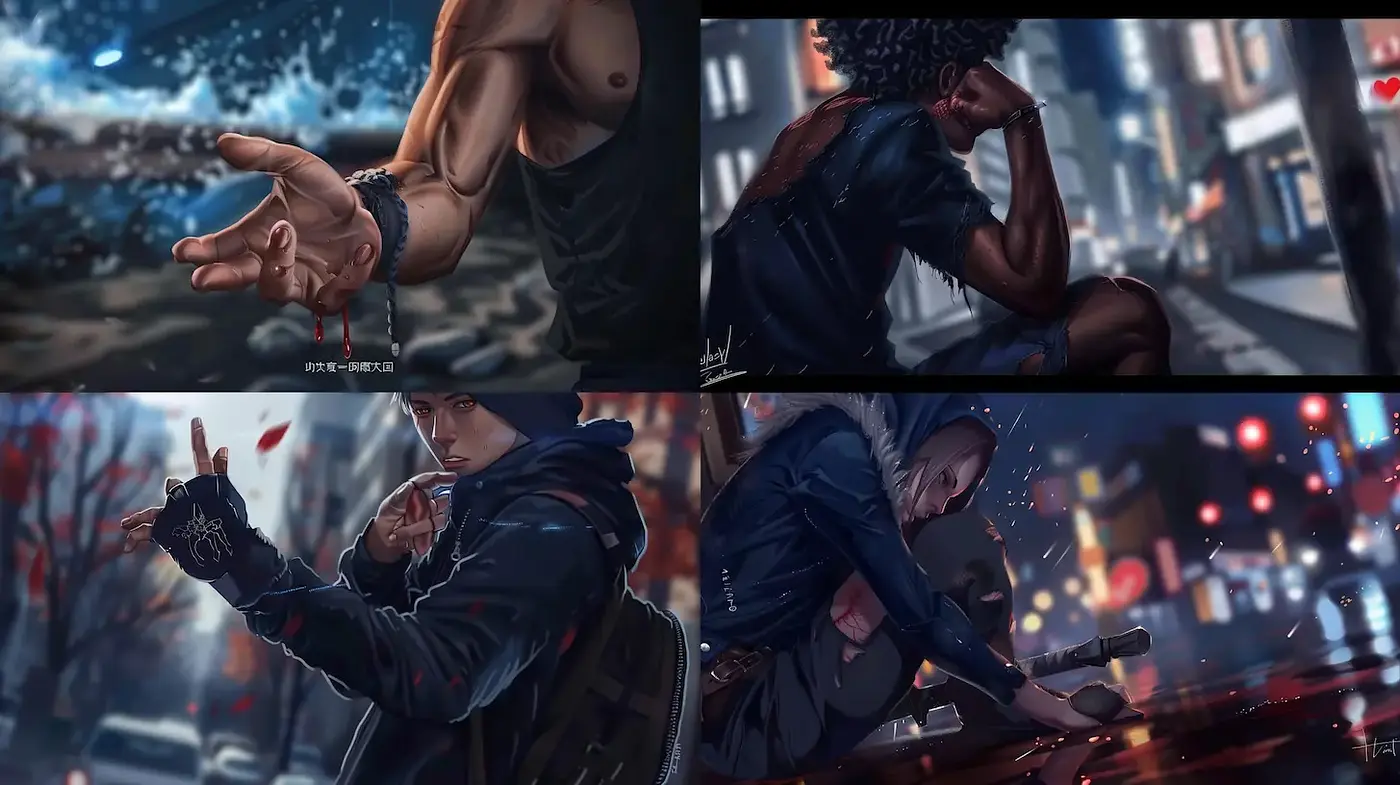 Dynamic and evocative street art style with a hint of realism and drama - Midjourney sref style