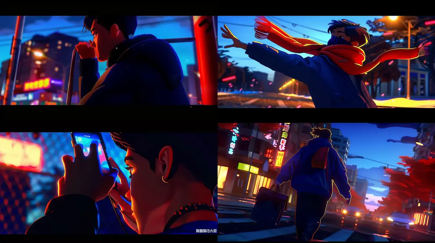 Dynamic urban scenes with a vibrant, cinematic style - Midjourney sref style