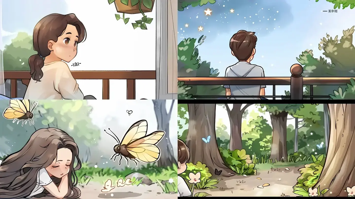 Whimsical and Enchanting Animated Aesthetic with Nature Elements - Midjourney sref style