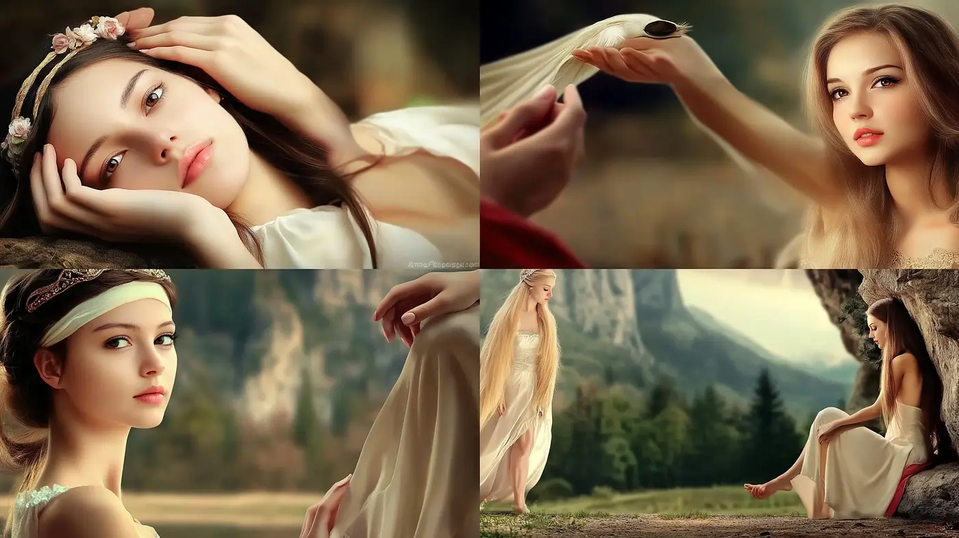 Ethereal Beauty: Whispers of Romanticism and Pastoral Grace - Midjourney sref style